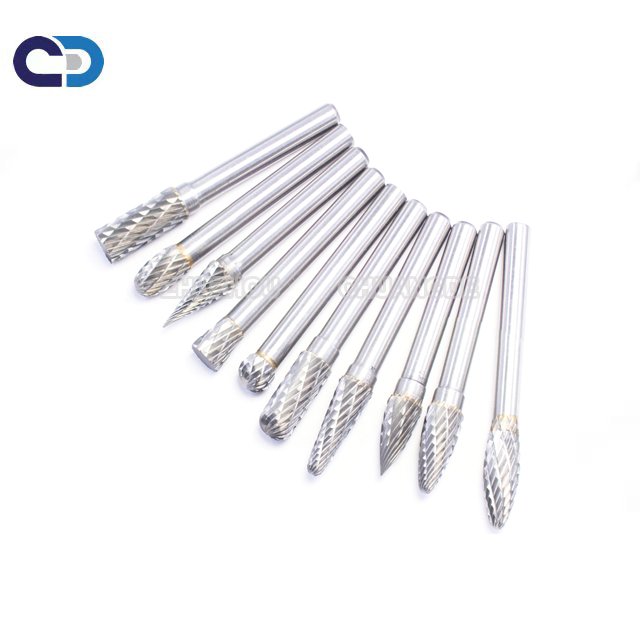 Tree Shape High Hardness Tungsten Carbide Rotary Burrs With Radius End
