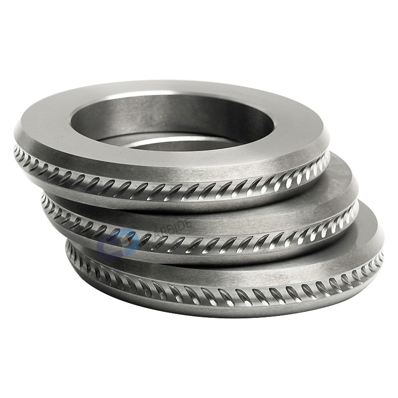 Custom YG15 140*90*15mm Tungsten Carbide Spiral Ribbed Rolling Rings