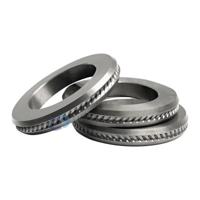 Custom YG15 140*90*20mm PR Tungsten Carbide Spiral Ribbed Rolling Rings for steel wire