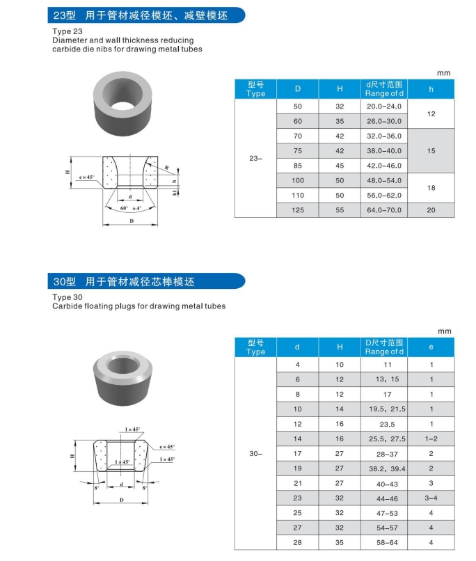 Factory Direct Sales Polished Blank Tungsten carbide tube drawing die